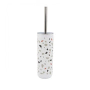 Trade Shop - Portascopino Graniglia In Plastica Bianco Multicolore 9.1x26.8 Cm Scopino 69843 -