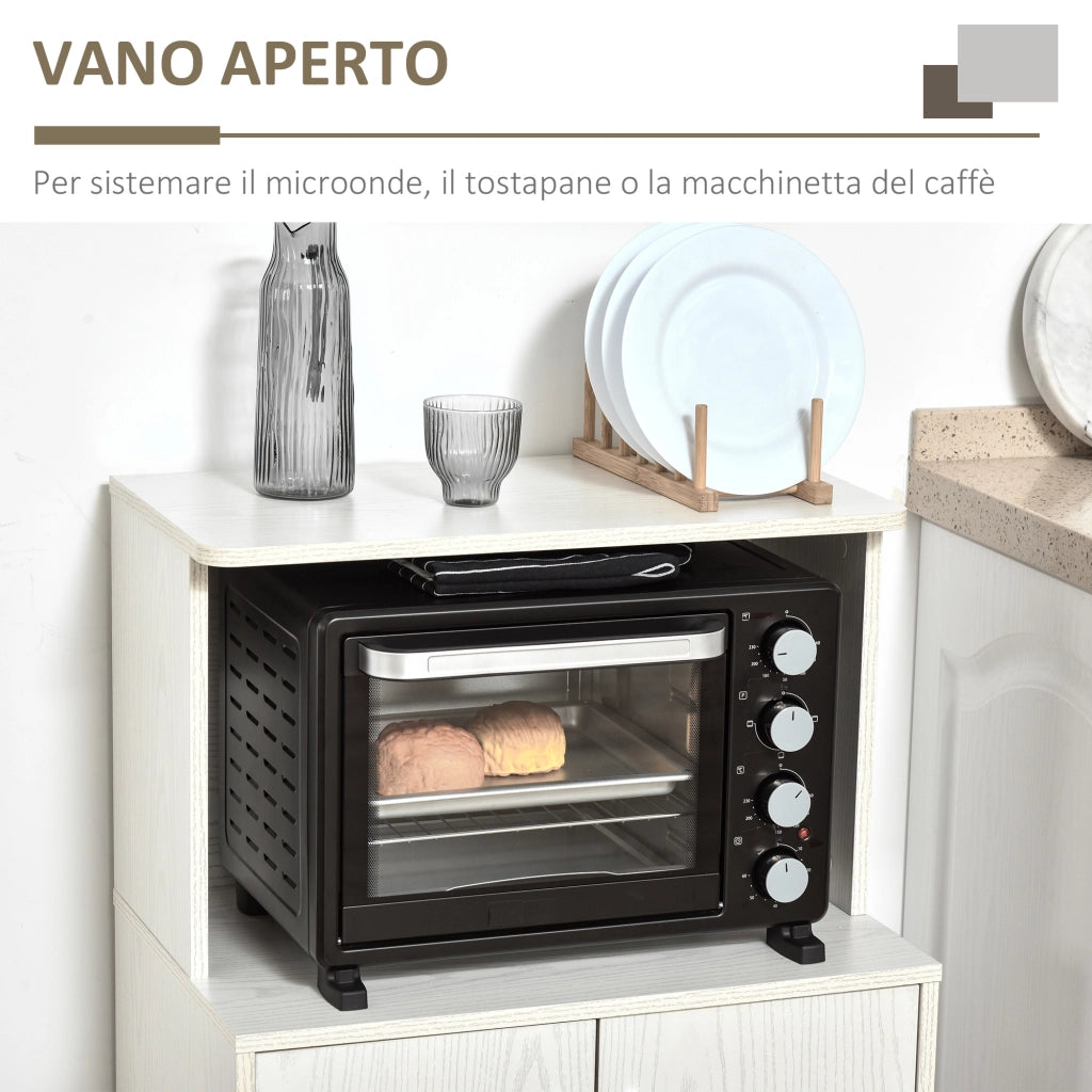 Armadio Multiuso con Ruote, Ripiani e Ante ¨C Minimal ¨C Bianco 60.4x40.3x97cm