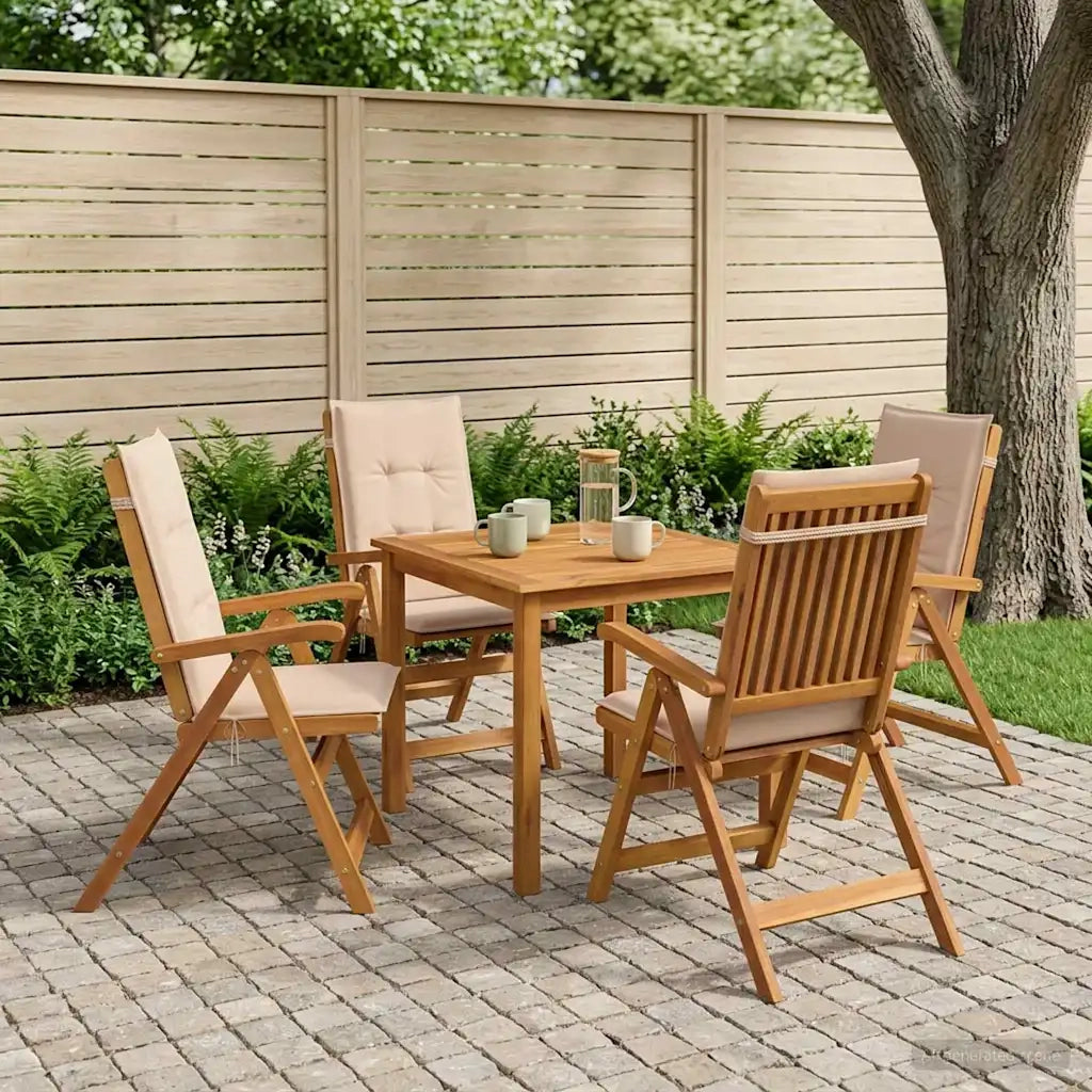 Set da pranzo da giardino 5 pezzi Naturale 3434598
