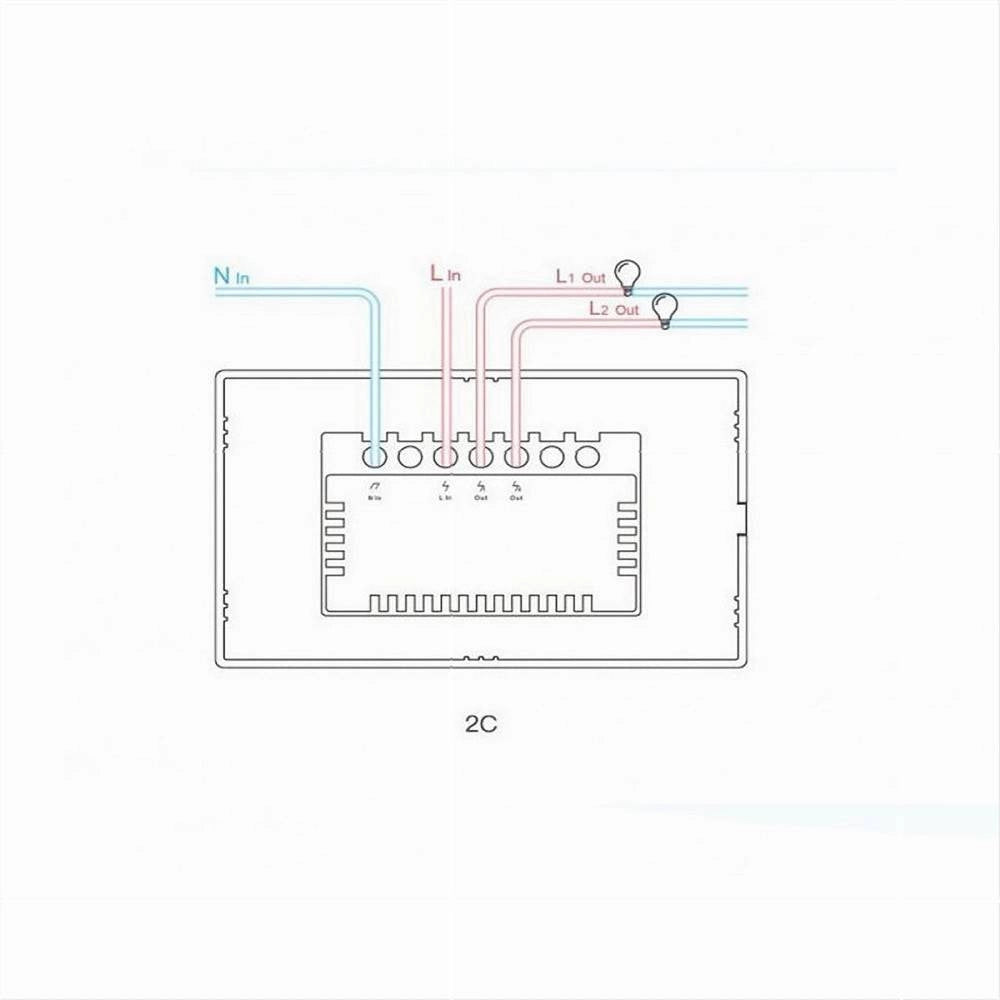 Trade Shop - Interruttore Sonoff Smart 2 Canale Controller Wireless Placca Touch Domotica T3us2c -