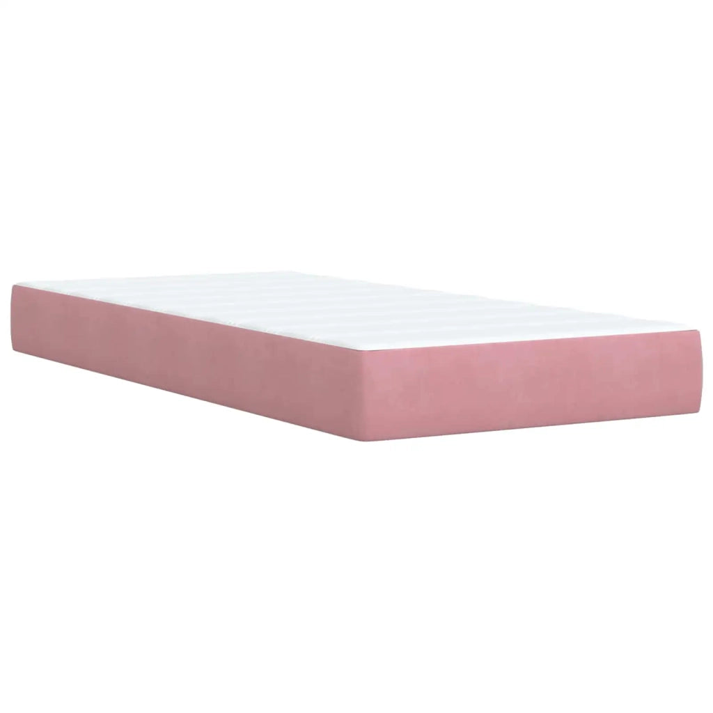 Letto Ottomano con Materasso e LED Rosa 90 x 200 cm Velluto 3458282