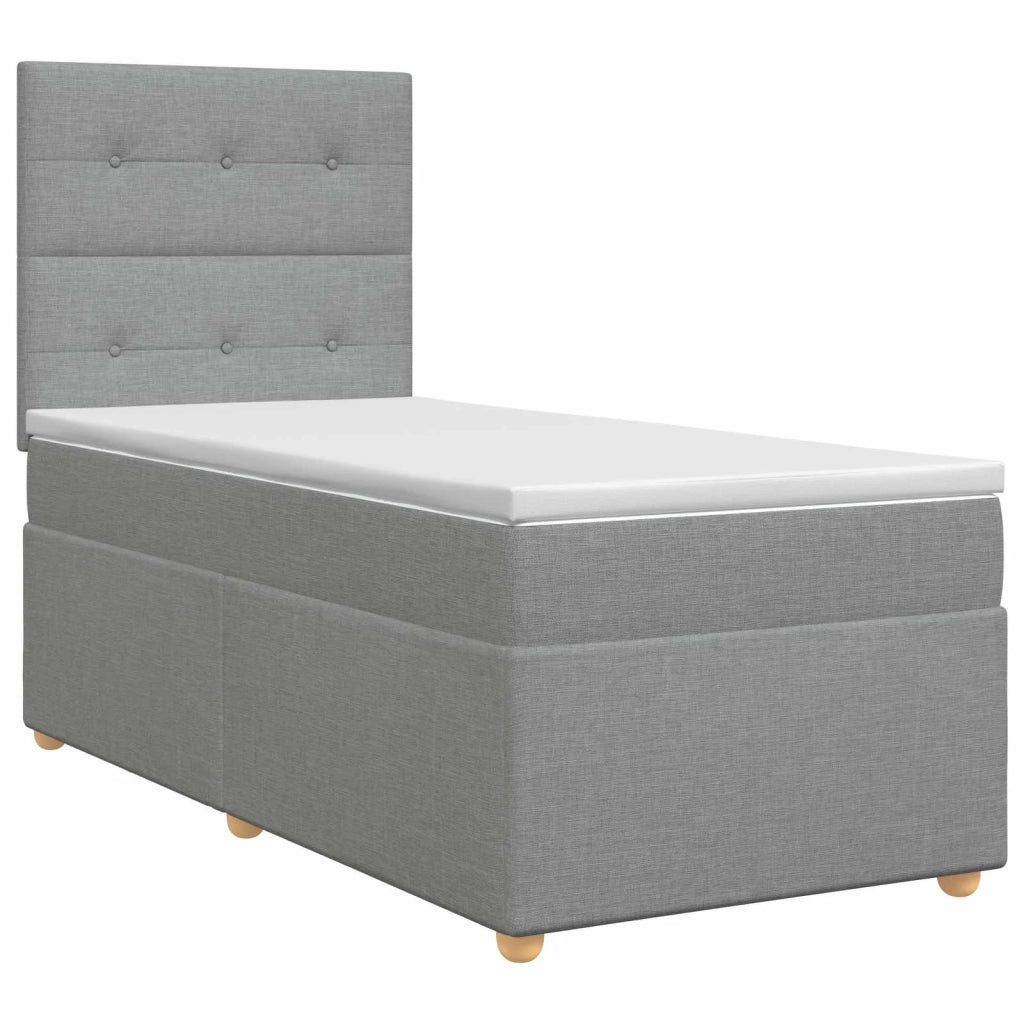 Letto box spring con materasso Grigio Chiaro 100 x 200 cm 3453816
