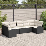 Set Divano da Giardino 7 pcs Nero e Bianco polyrattan 3354856