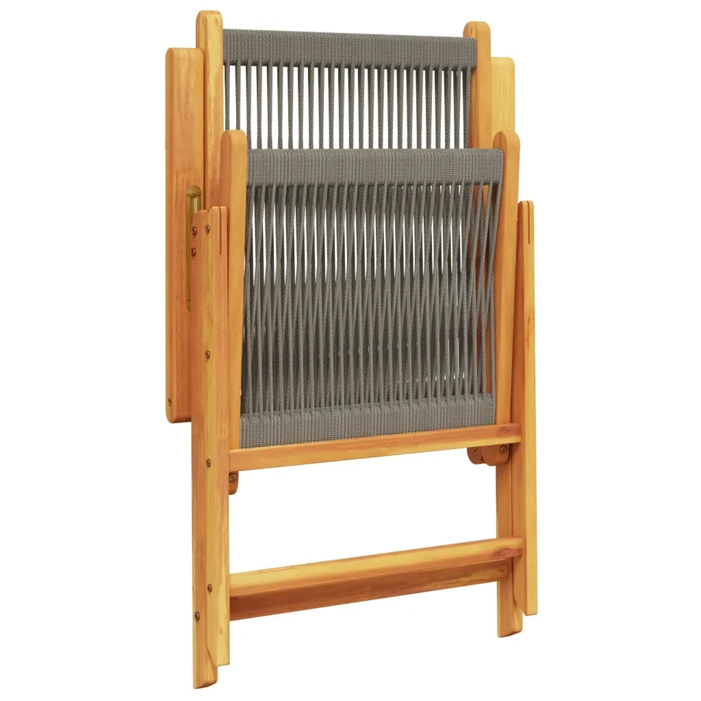 Sedie da Giardino Reclinabili 4pz Grigie Legno Massello Acacia