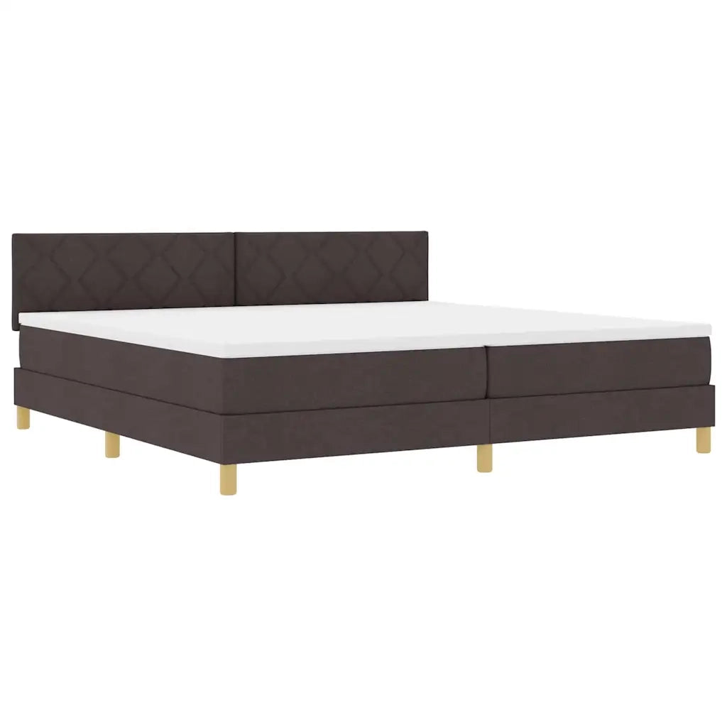 Letto a molle con cuscino Marrone Scuro 200 x 200 cm Tessuto 3339024