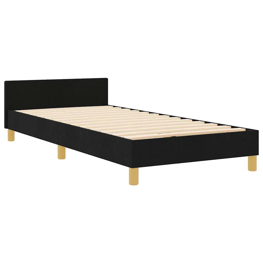 Struttura del letto con testiera Nero 90 x 200 cm Tessuto