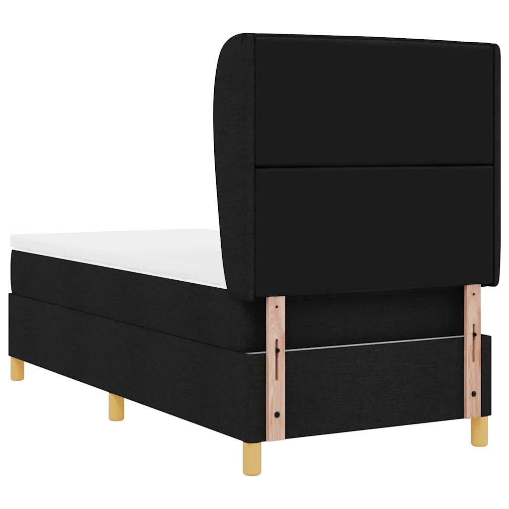 Letto a molle con materasso Nero 200 x 80 cm Tessuto 3340657