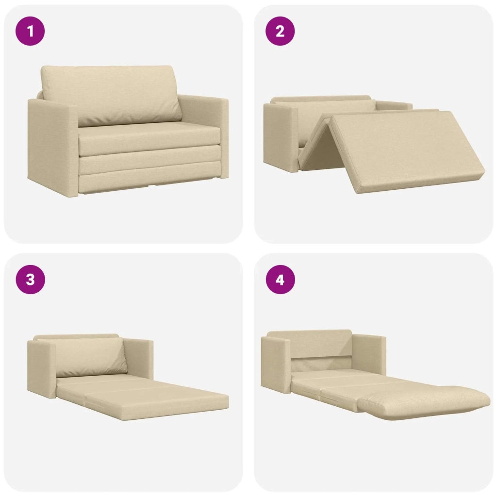 Divano letto 110cm Crema Tessuto 4106697