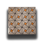 Piastrelle 3D Autoadesive in PET acustiche e isolanti 30x30cm (4mm spessore) TRIANGOLI ORO ARGENTO