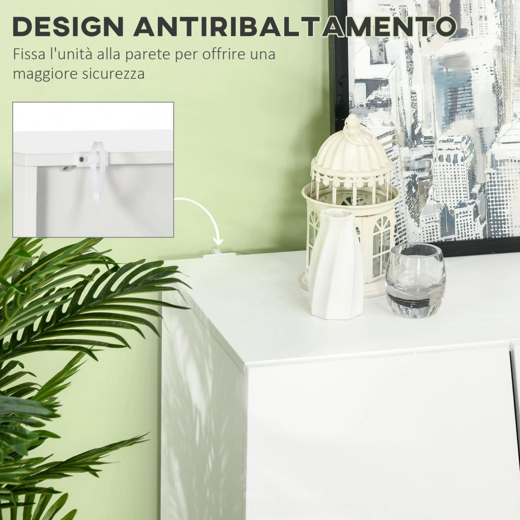Mobiletto Multiuso 5 Livelli ¨C Zephmum ¨C Bianco 150x40x88 cm