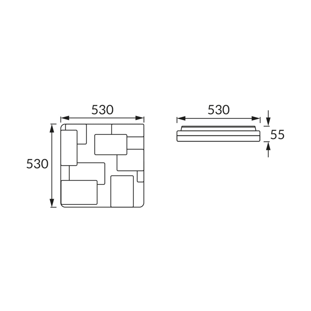 Plafoniera bagno LED Struhm Tetris quadrata bianca 48W