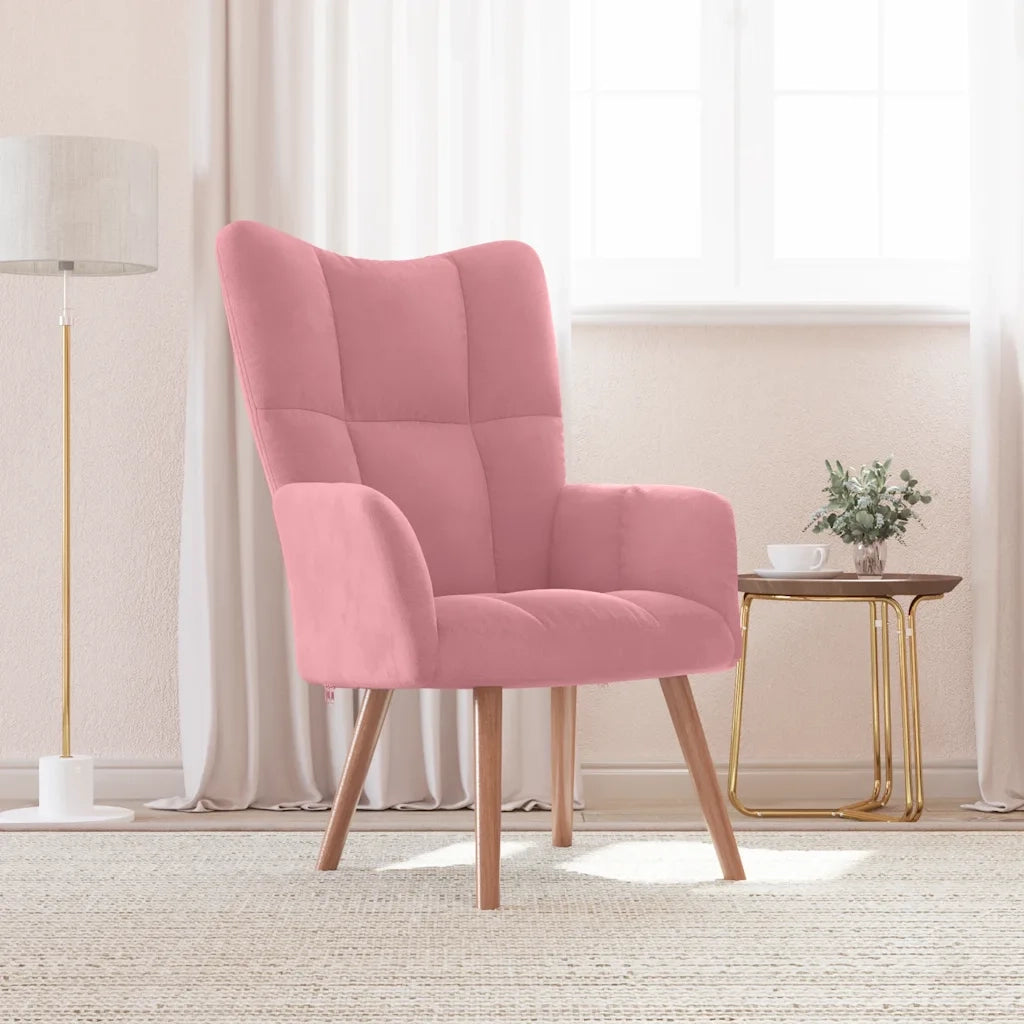 Poltrona | Sedia Relax Rosa in Velluto