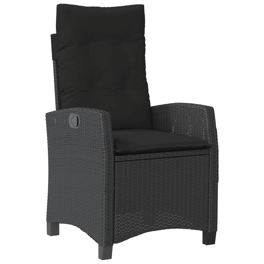 Set da Pranzo da Giardino 9 pz con Cuscini Nero in Polyrattan 3212670