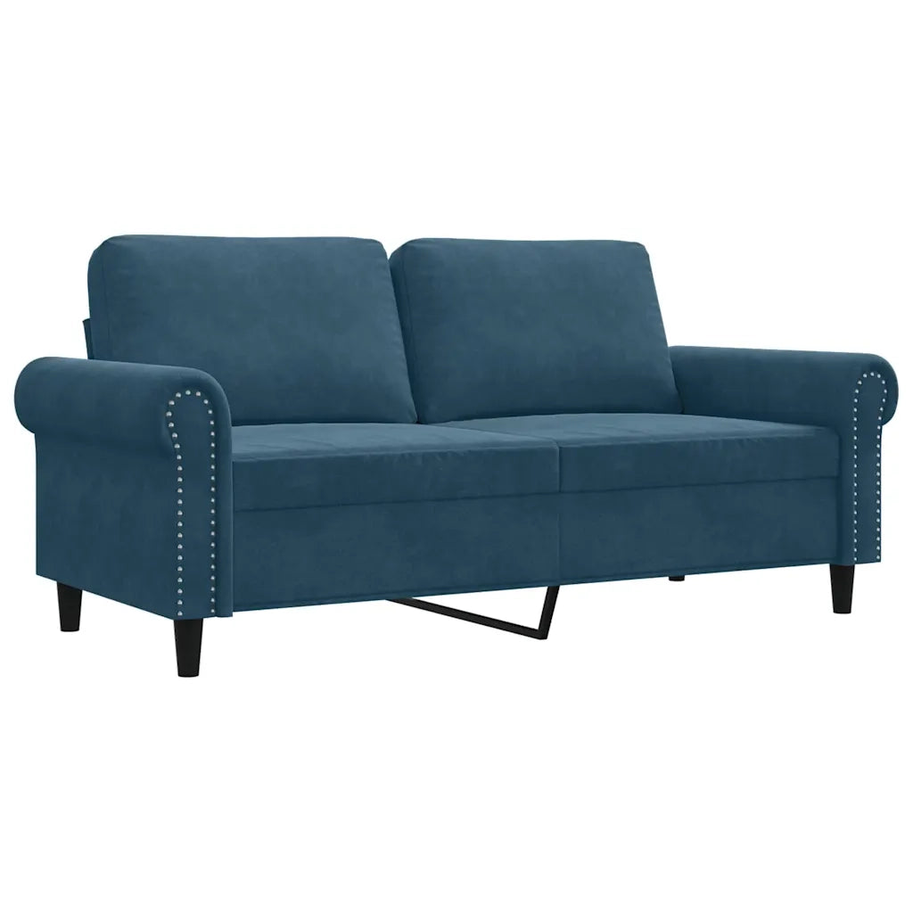 Divano a 2 Posti Blu 140 cm in Velluto 359538