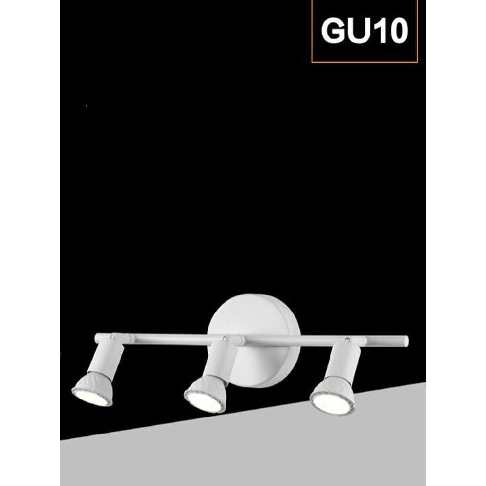 Trade Shop - Faretto Spot Led Orientabile Da Soffitto C72-b3 3xgu10 Max.10w Ip20 Bianco Design Moderno -