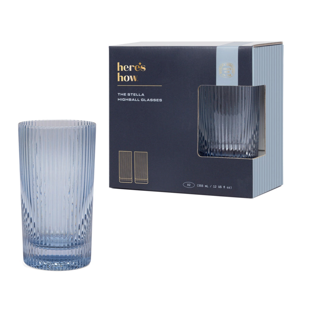 Here's How Bicchiere Highball Stella - Set da 2 Blu