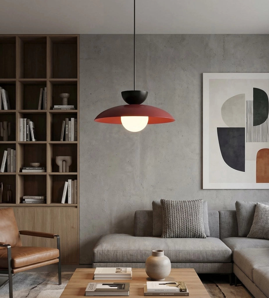 Lampada a sospensione Mulan 1xG9 bordeaux nero bianco Emibig