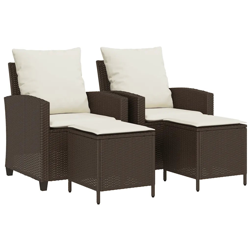 Set Divano da Giardino 4 pz con Cuscini Marrone in Polyrattan 4103864