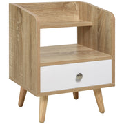 Comodino con cassetto e mensola ¨C Xylo ¨C legno naturale 37x30x48cm