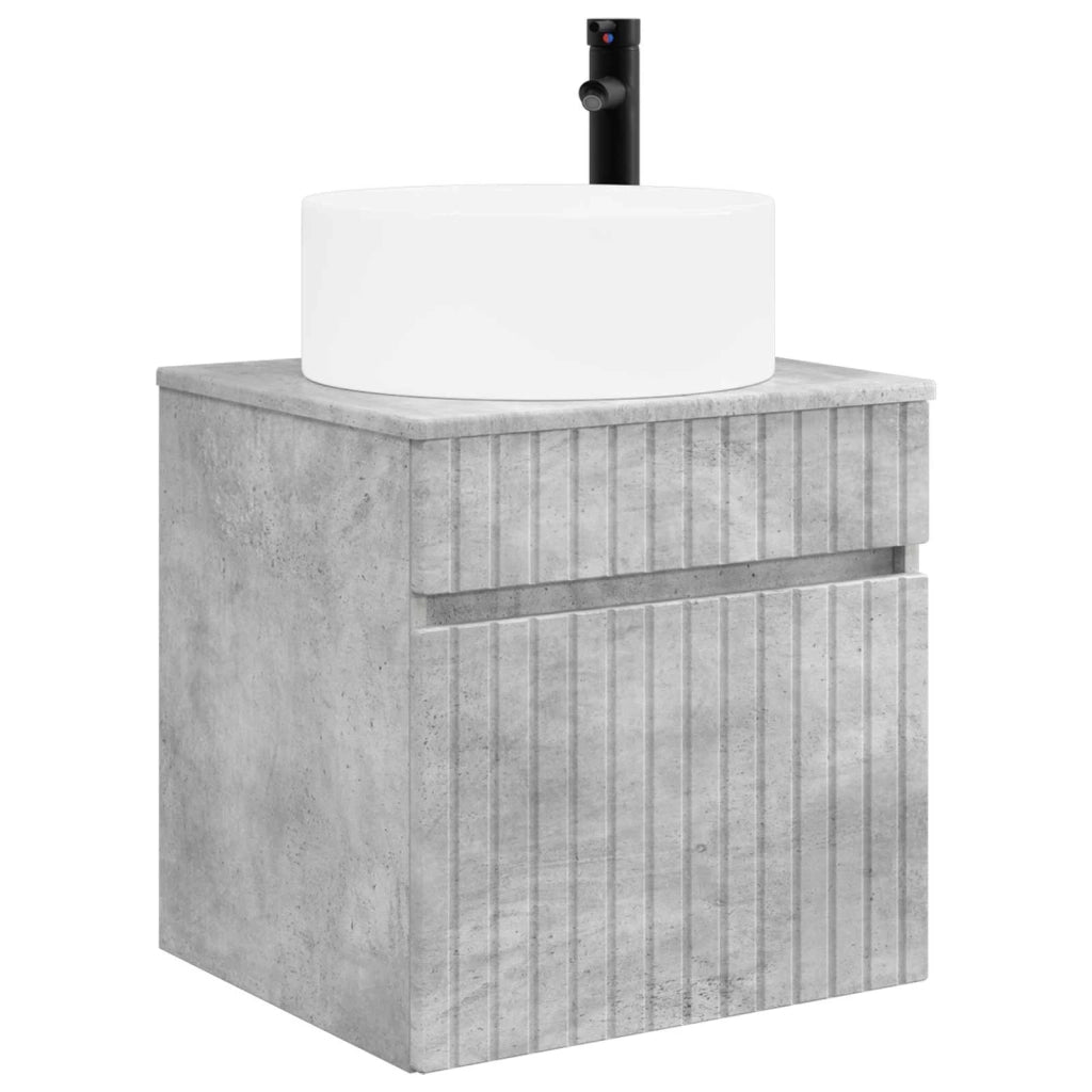Set di Armadi da Bagno 4 pz Grigio Cemento Legno ingegnerizzato 3406666