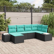 Set Divano da Giardino 6 pz Nero polyrattan 3347136