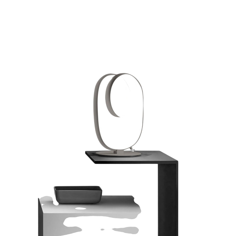 Lampada da tavolo Diva L Titanio - Abat-jour LED 17W 3000K 720lm in alluminio e silicone, Diffusione 360 gradi, Dimmerabile integrato - Gealuce