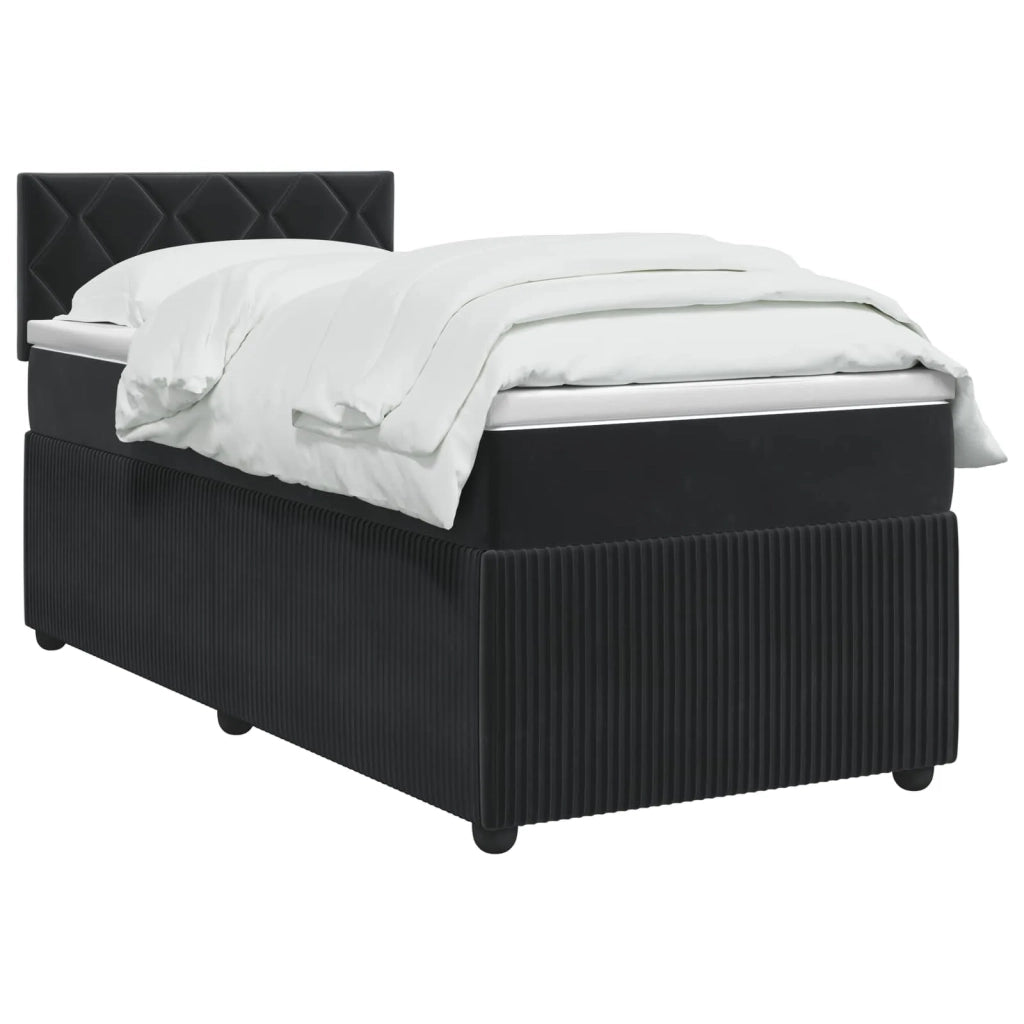 Letto box spring con materasso Nero 90 x 190 cm Velluto 3451591