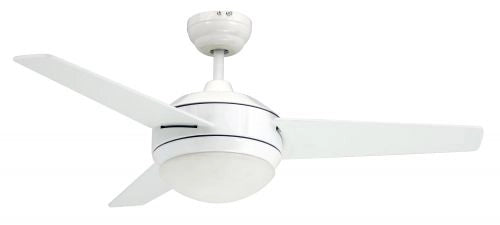 Vam Ventilatore da soffitto bianco 122 cm con luce e telecomando con sensore temperatura