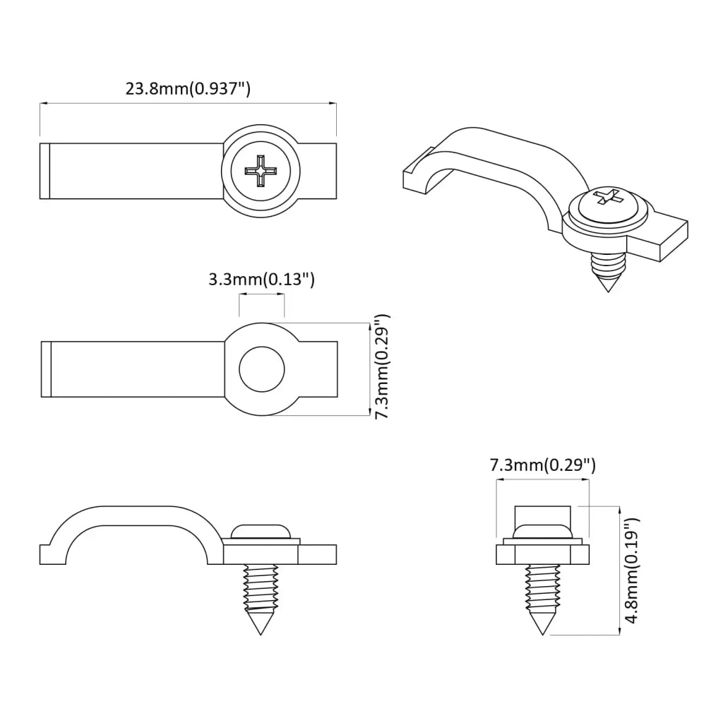 Clip per Striscia LED 12 pcs Trasparente 23,8 x 7,3 x 4,3 mm 864930