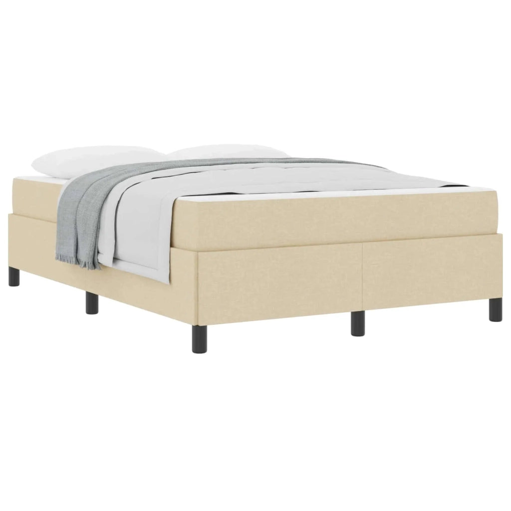 Letto a molle Crema 160 x 200 cm Tessuto