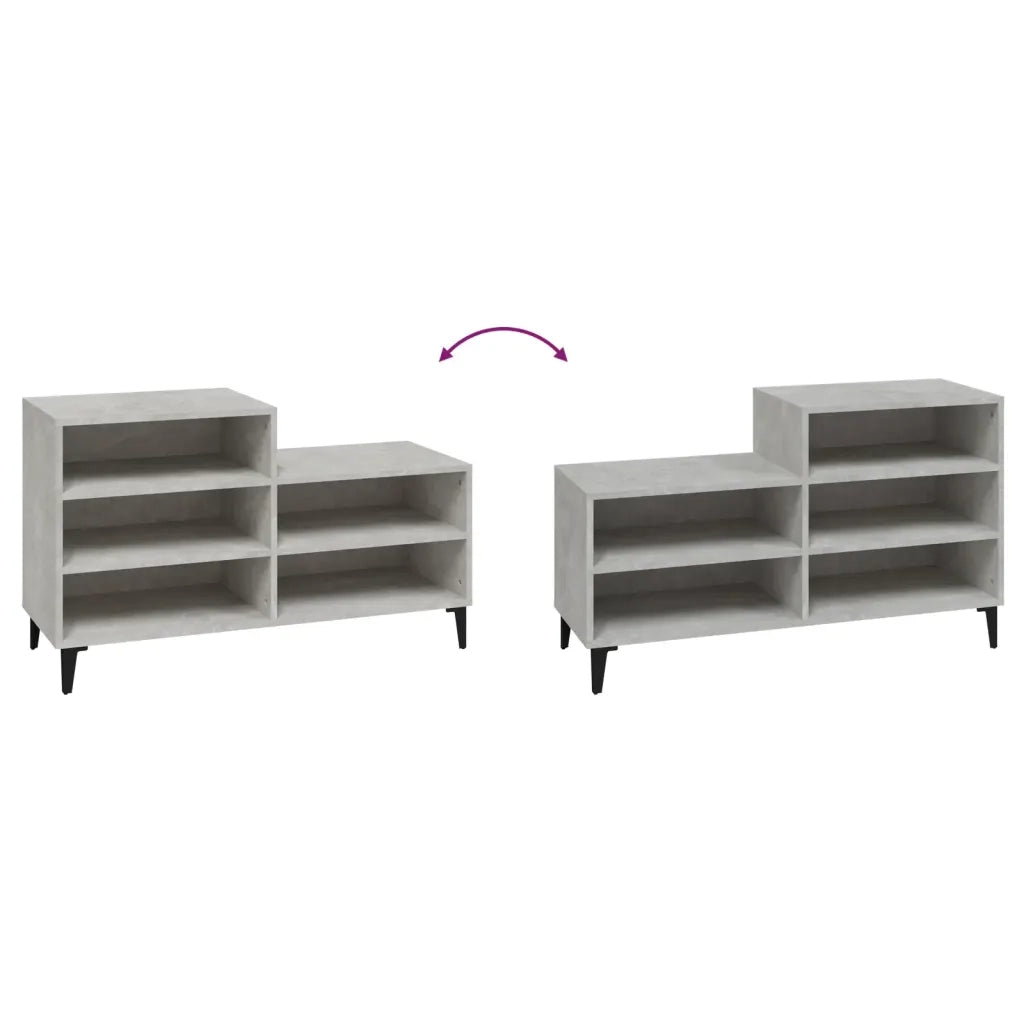 Scarpiera-Scaffale per scarpe Grigio Cemento 102x36x60 cm in Legno Multistrato 609640