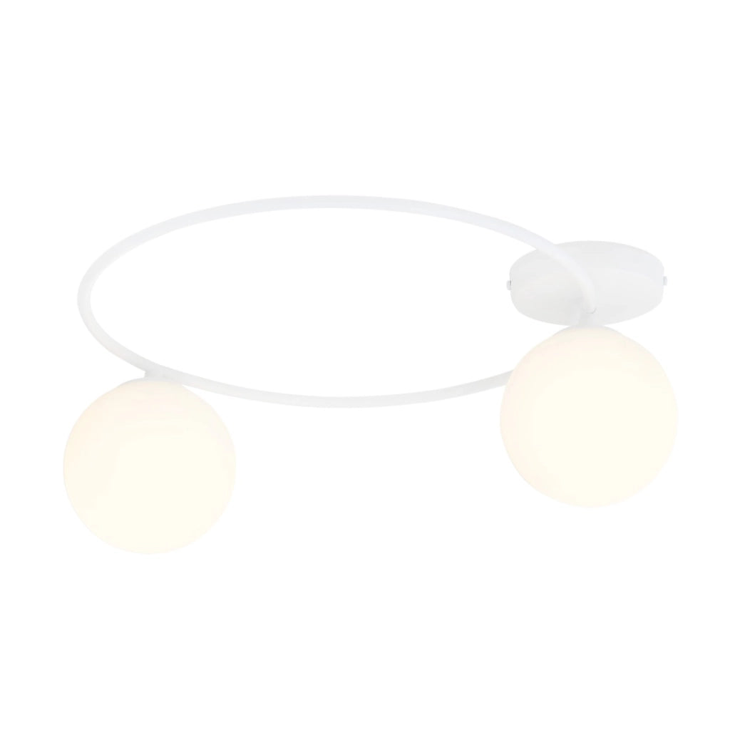Plafoniera Emibig SOPRA 2 luci E14 vetro bianco 47cm