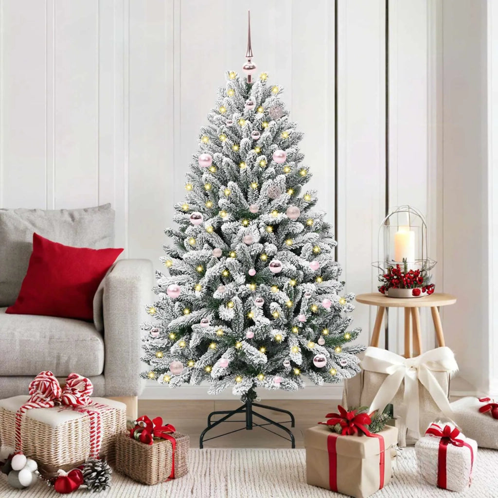 Albero di Natale artificiale con 150 LED Verde e Bianco 150 cm 3395741
