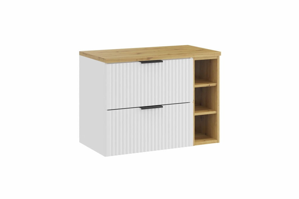 Set mobili bagno 80 cm con piano Adel White 80 x 1401 x 46 cm