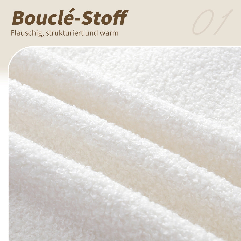 OKWISH Letto Contenitore 90×200 cm, Letto Singolo con Vano Contenitore Idraulico, Testiera Imbottita e Struttura Antirumore, senza Materasso, Bouclé, Beige