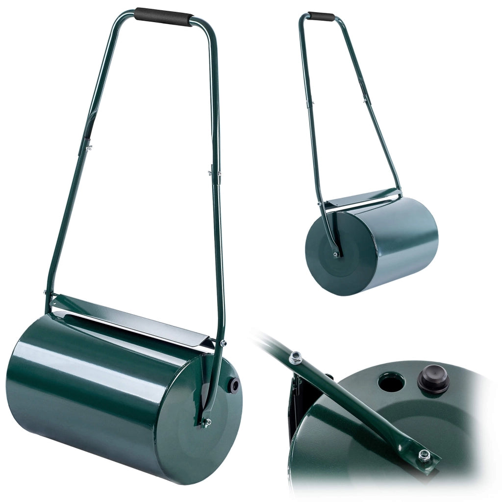 Rullo per erba KADAX 40L, compattatore per terreno in metallo per prato e giardino, 50 cm
