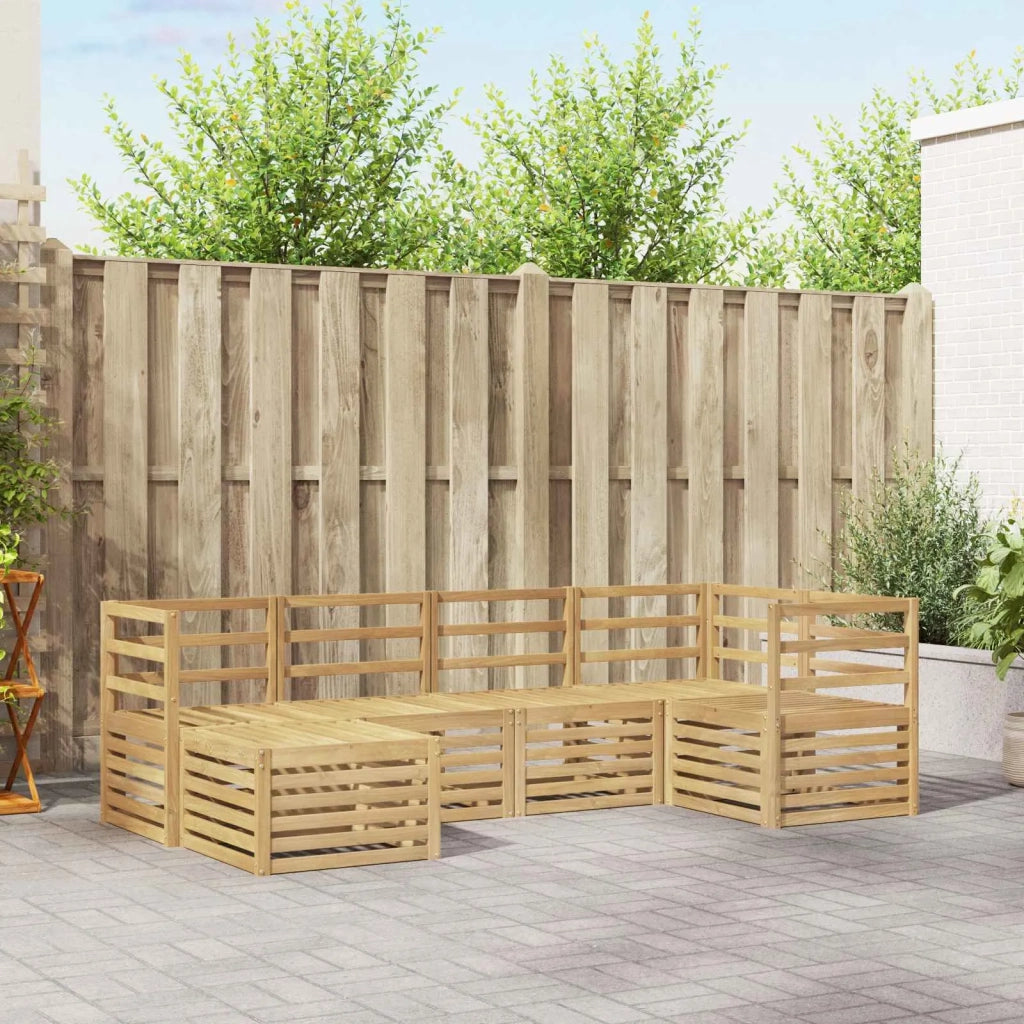 Set di divani da esterno 6 pcs Bianco Poliestere 3392094