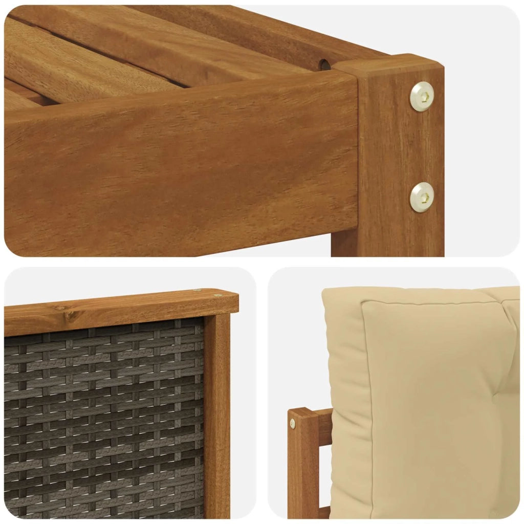 Set di divani da esterno con cuscino 8 pcs Naturale e Beige 3382801