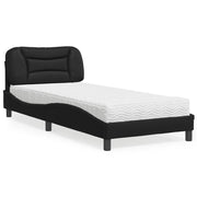Letto con Materasso Hvar Nero 90x200 cm in Similpelle