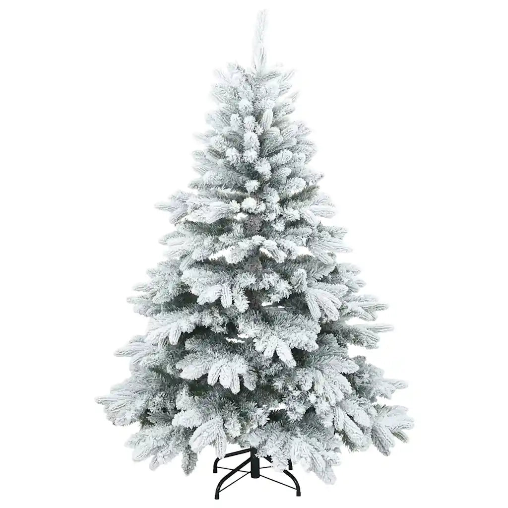 Albero di Natale Artificiale Snodato Foderato di Neve Bianco 42019317