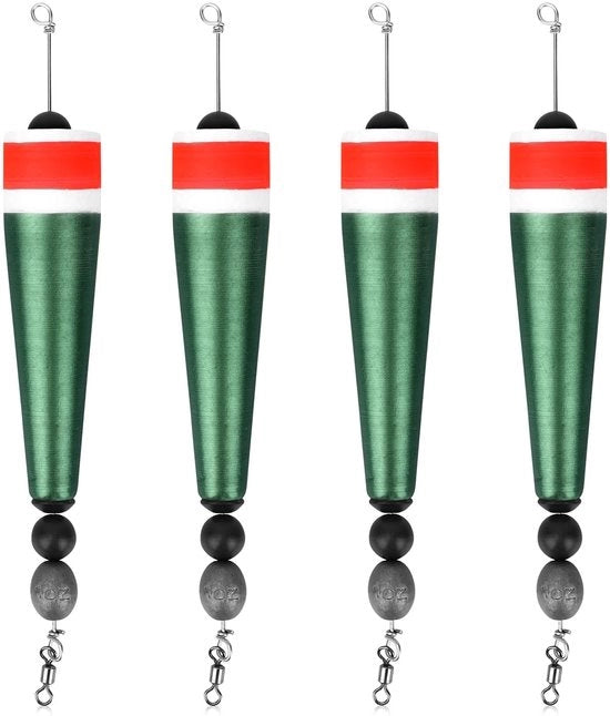 Accessori per pesca - Float per pesca - 4 pezzi - Disegno a scacchiera - Materiali leggeri - Dimensione 235 mm - Materiale EPS