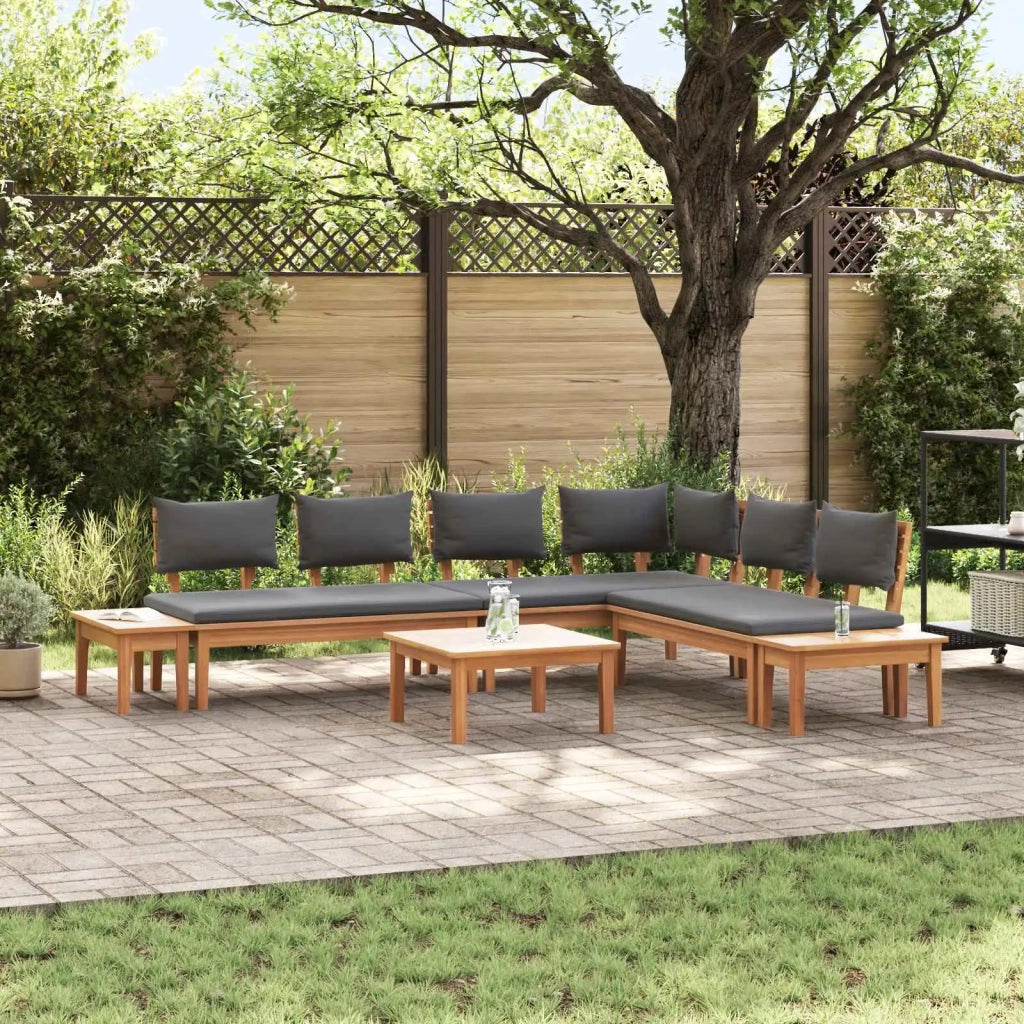 Set Divano da Giardino 3 pcs Marrone e Grigio 3356867