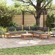 Set Divano da Giardino 3 pcs Marrone e Grigio 3356867