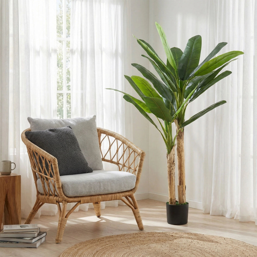 Albero di Banano Artificiale con Vaso ¨C Minimal ¨C Verde 150 cm
