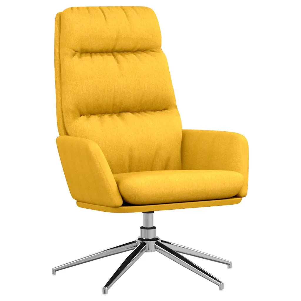 Sedia Rilassante Giallo Senape in Tessuto 341137