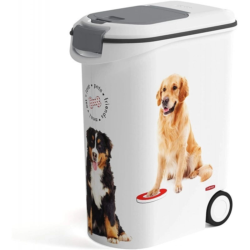 Contenitore per crocchette Keter con ruote 20kg cm 28x49x61 h