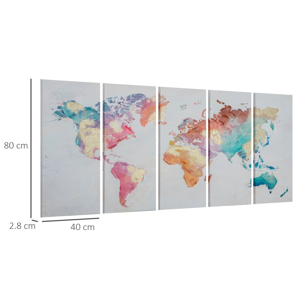 Quadri su Tela 5 Pezzi ¨C Minimal ¨C 80x40cm Multicolore