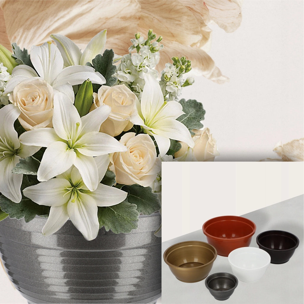 Vaso da fiori in plastica KADAX per cimitero, ideale per crisantemi, 20 cm.