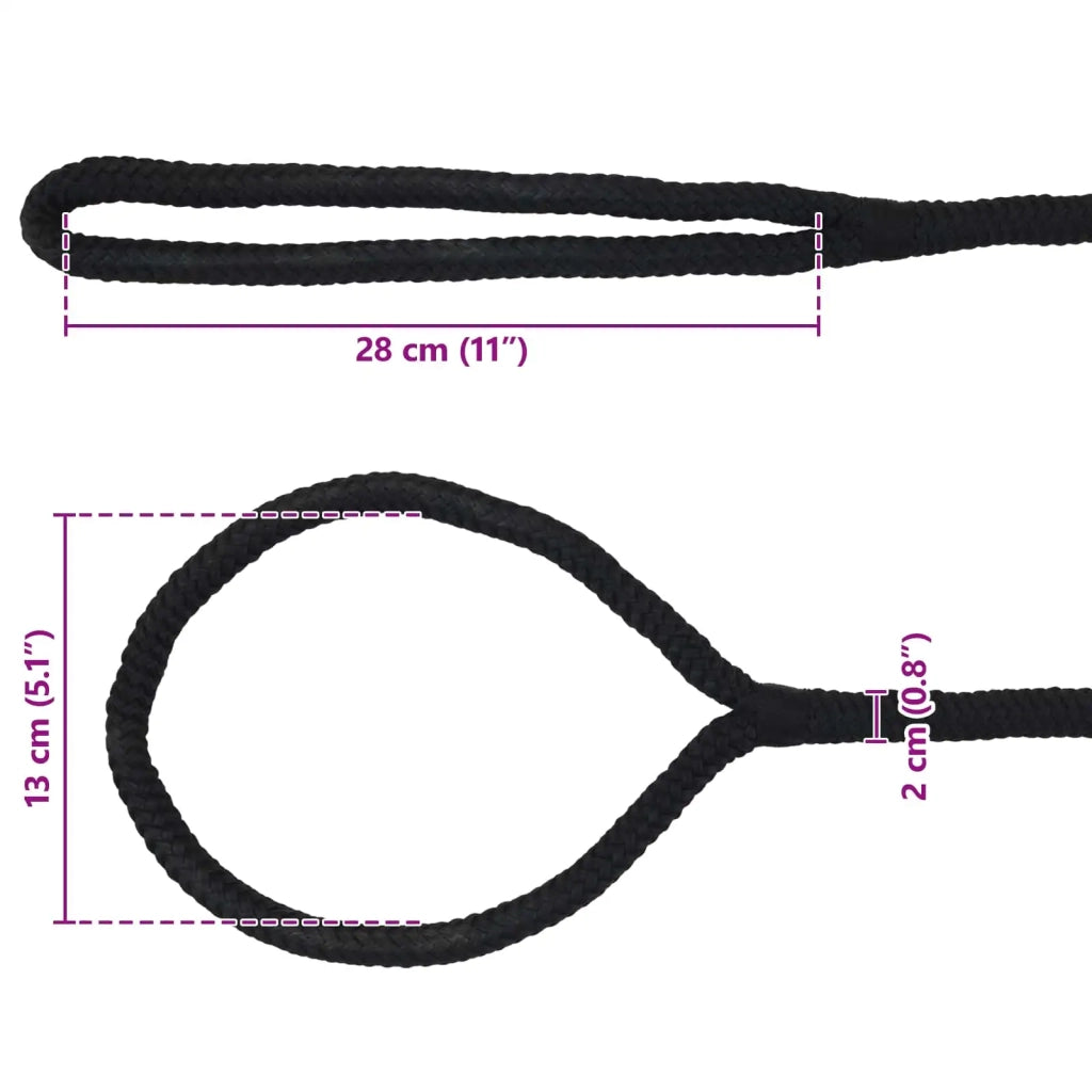 Corda da Barca 15 m 2 Nero Poliestere 42029788