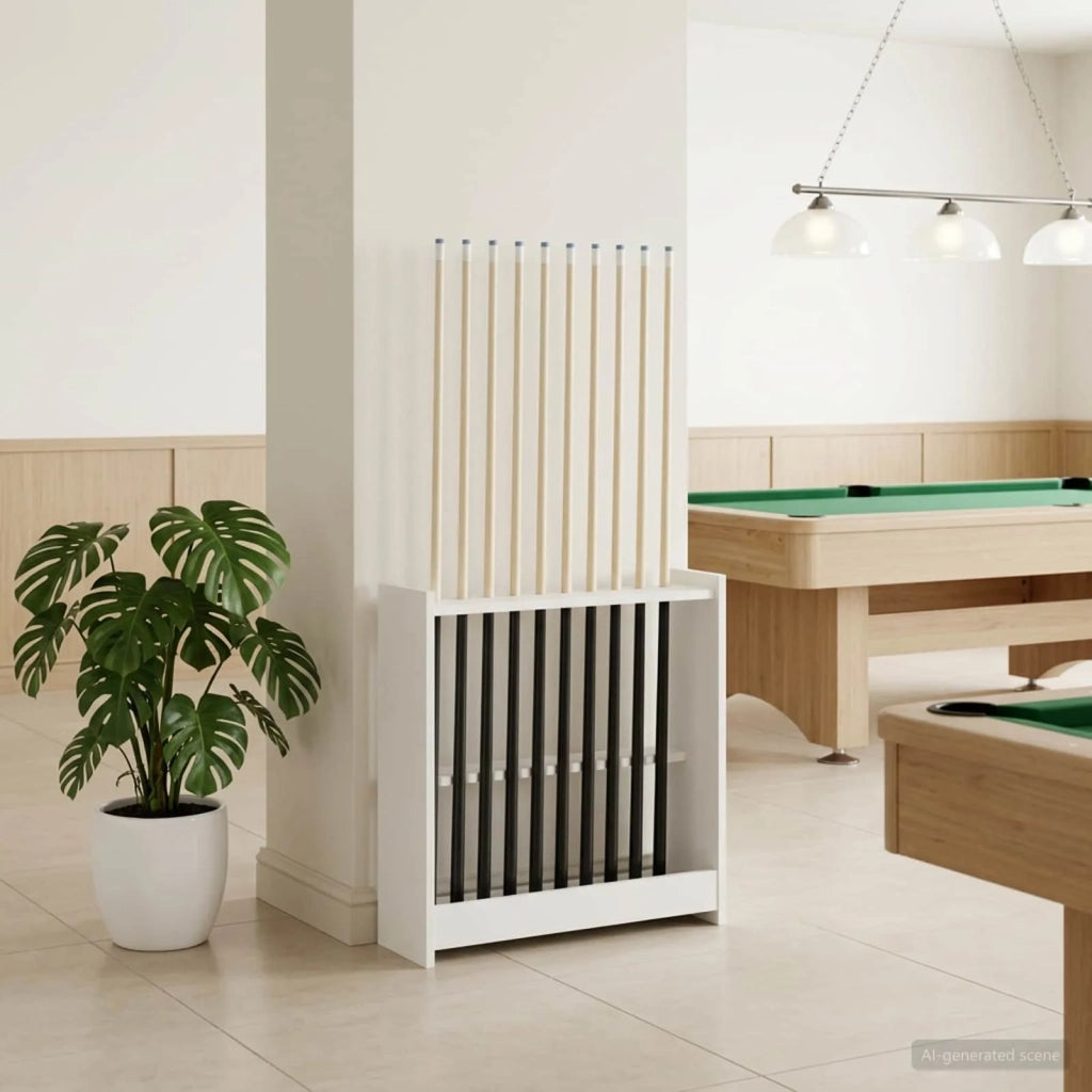 Supporto per stecche da biliardo Legno ingegnerizzato Bianco 8006764